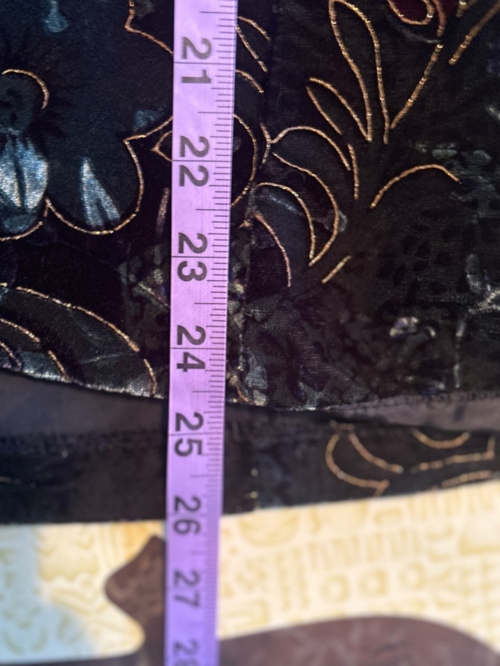 Vintage Velvet Floral Button-Front Jacket in Deep Jewel Tones - Picture 8 of 9